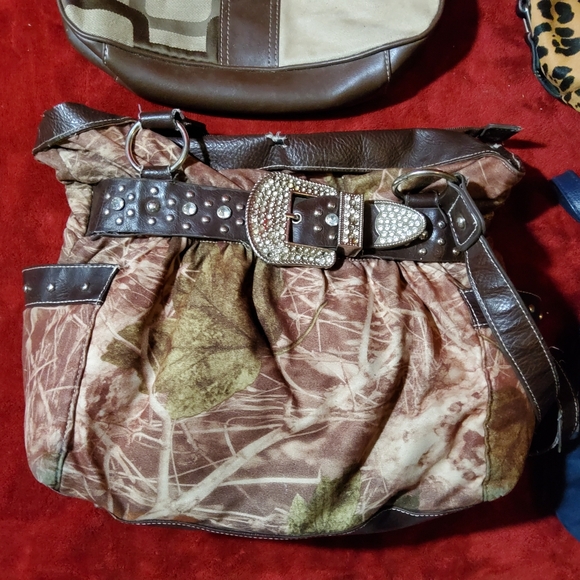 FLAWED & DAMAGED Handbag Purse Mixed Lot Of 4 Camoflage Leopard Rosetti Unbrande - Picture 3 of 10